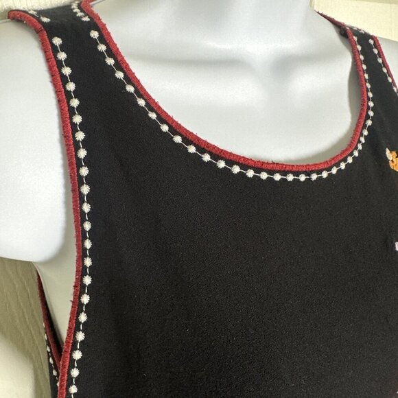 FARM Rio XS Sleeveless Black Cutwork Open-Back Top Embroidered Boho Fruit Floral - Picture 6 of 12